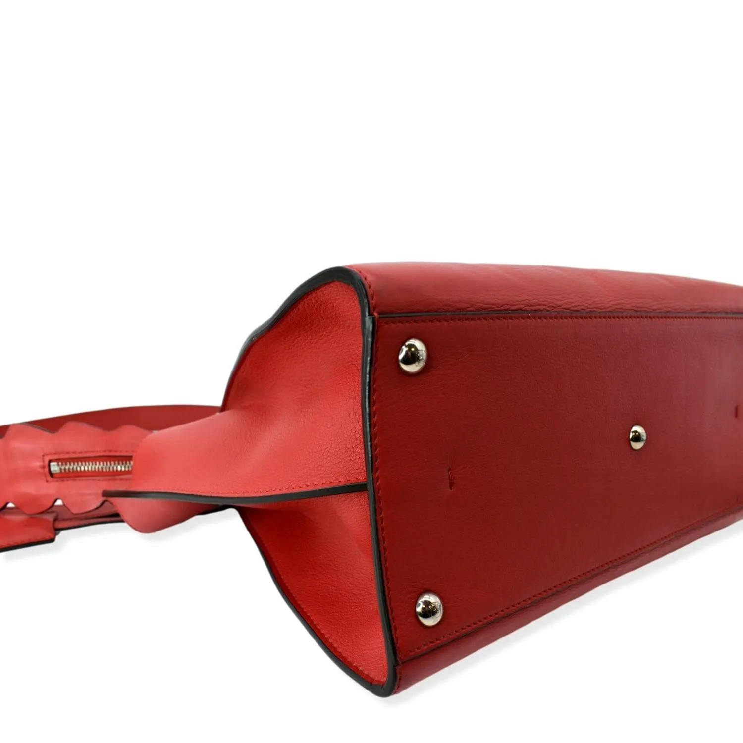 FENDI 3 Jours Calfskin Leather Shoulder Bag Red
