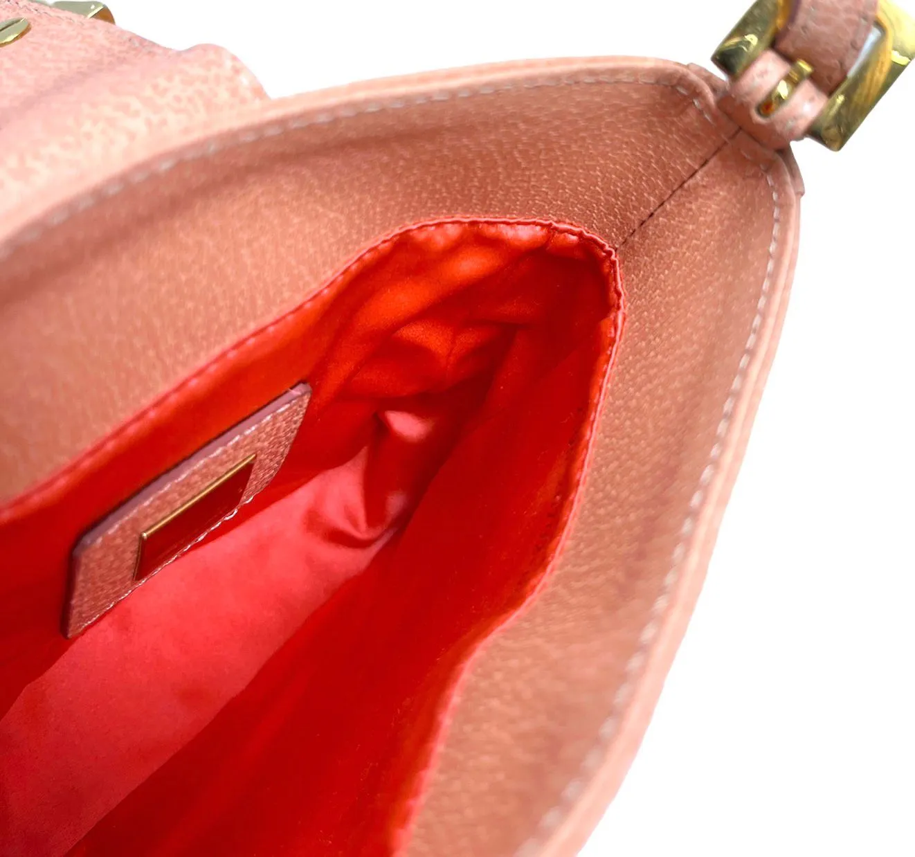 Fendi Peach Structured Shoulder Bag