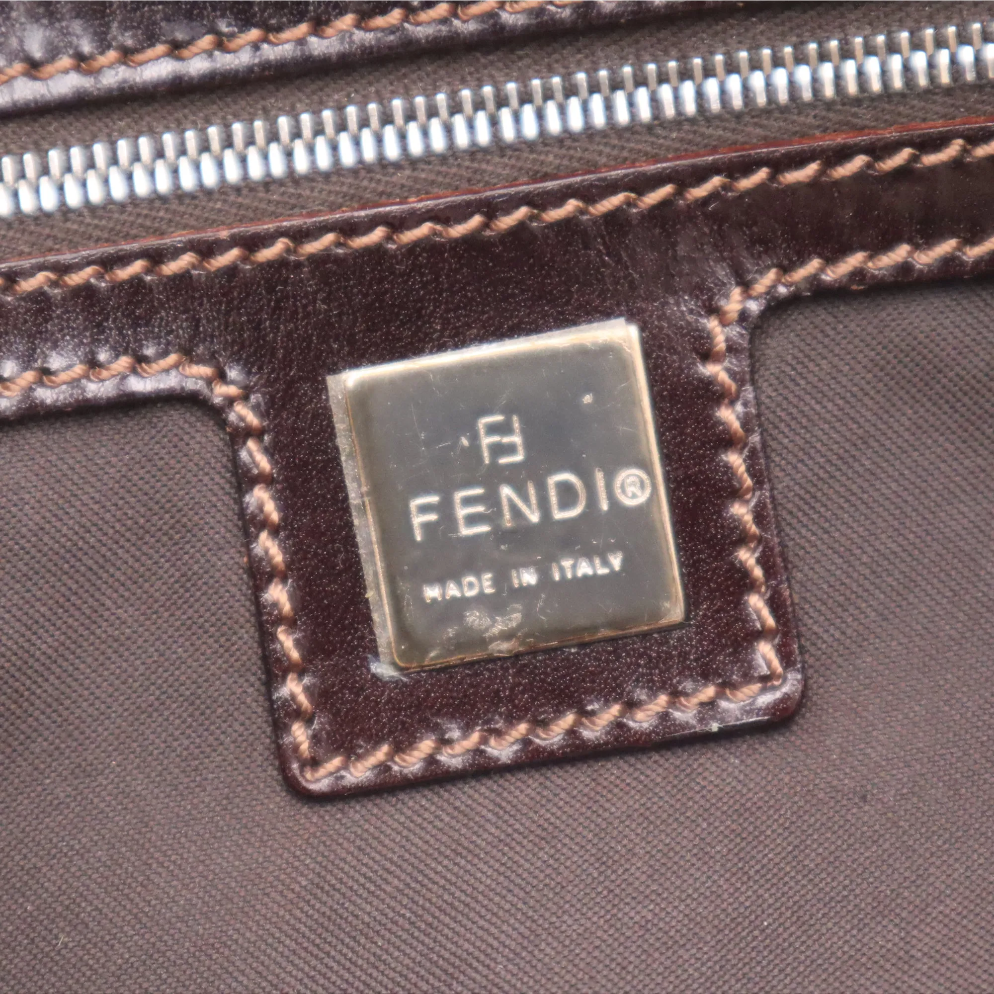 Fendi Zucca Canvas Mama Baguette Shoulder Bag