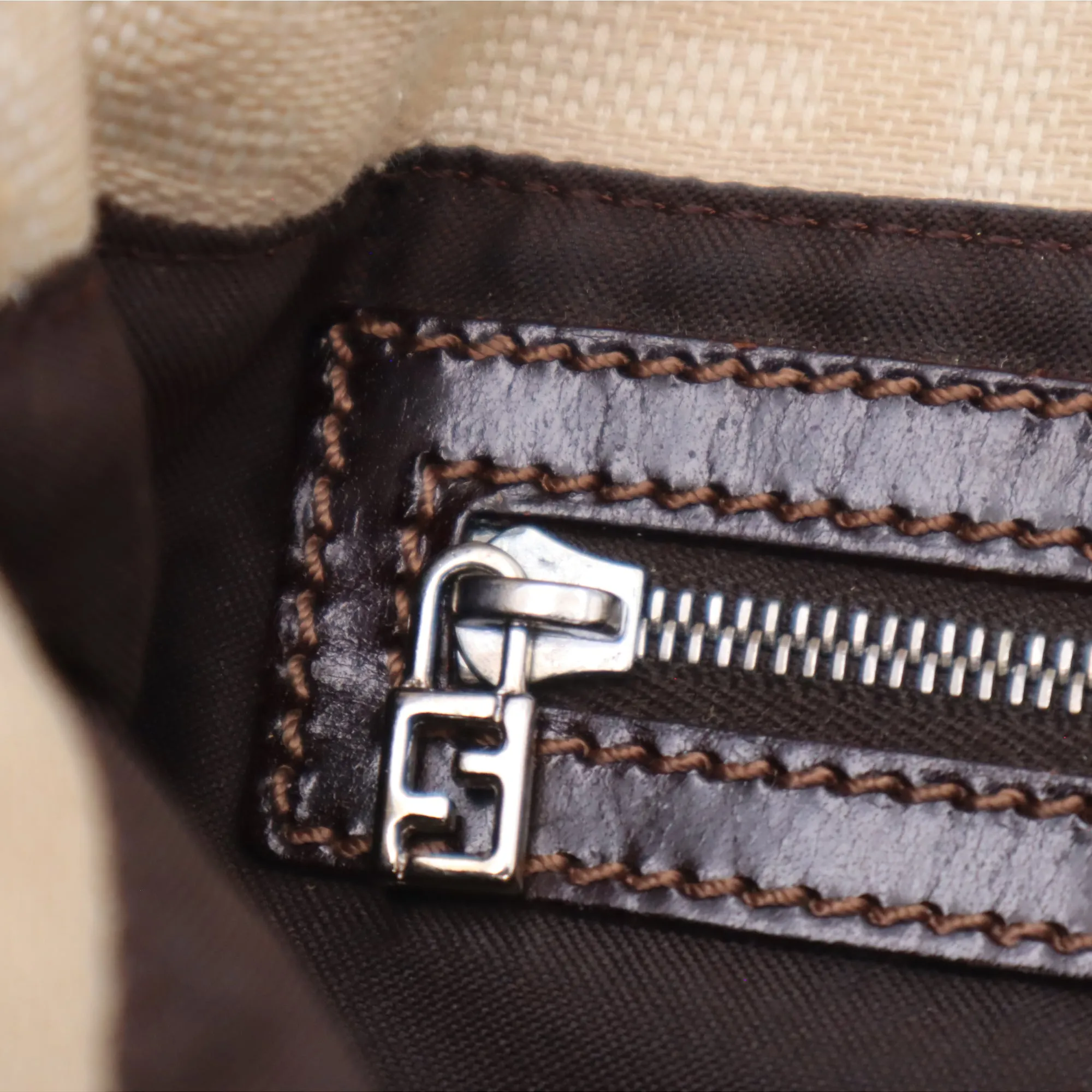 Fendi Zucca Canvas Mama Baguette Shoulder Bag