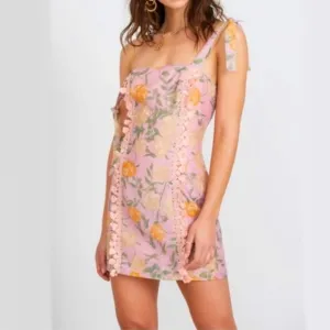 FINDERS KEEPERS Petal Rose mini dress dusty pink floral size Large