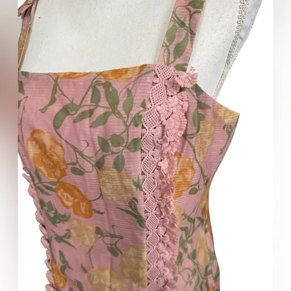 FINDERS KEEPERS Petal Rose mini dress dusty pink floral size Large
