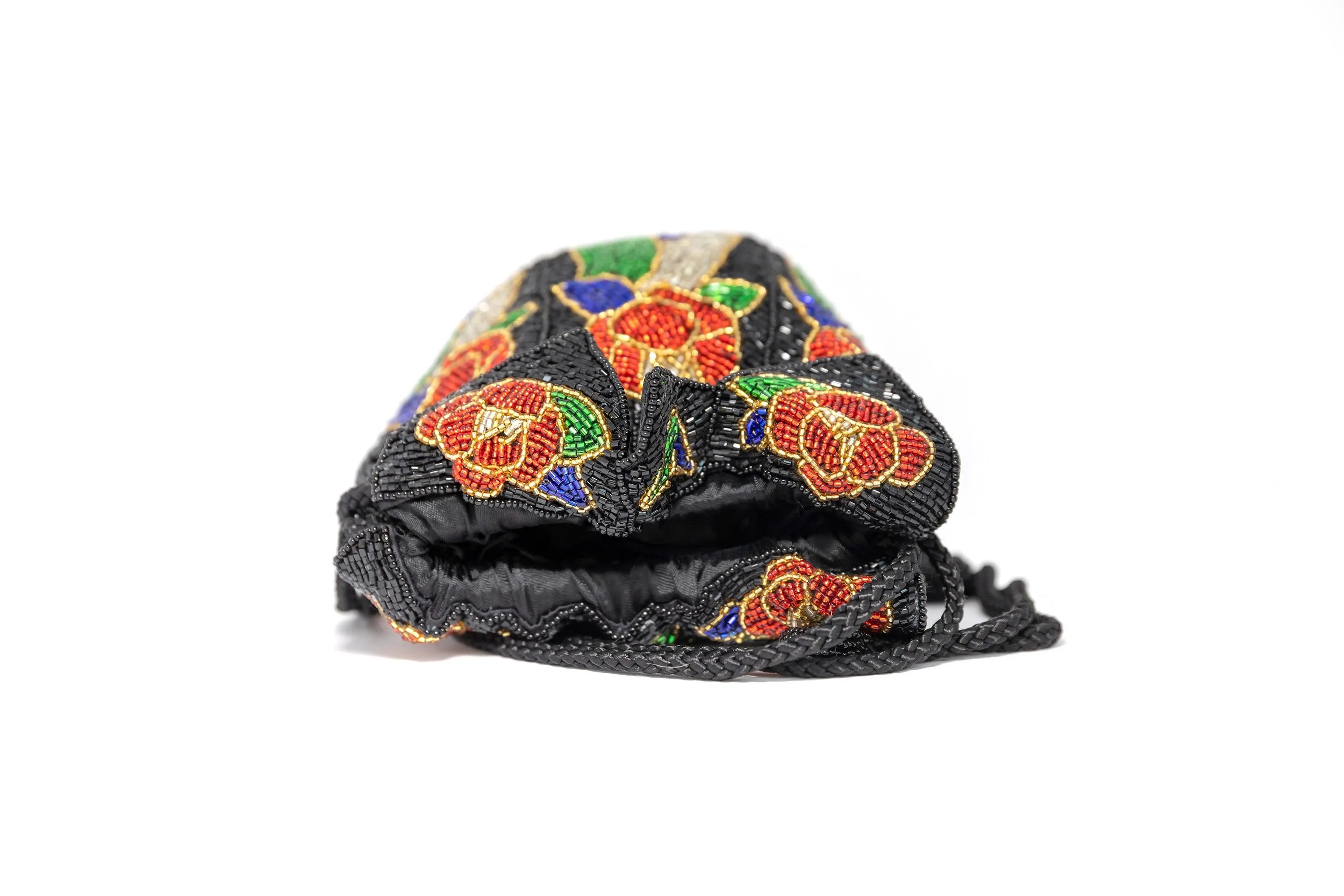 Floral Beaded Round Handbag