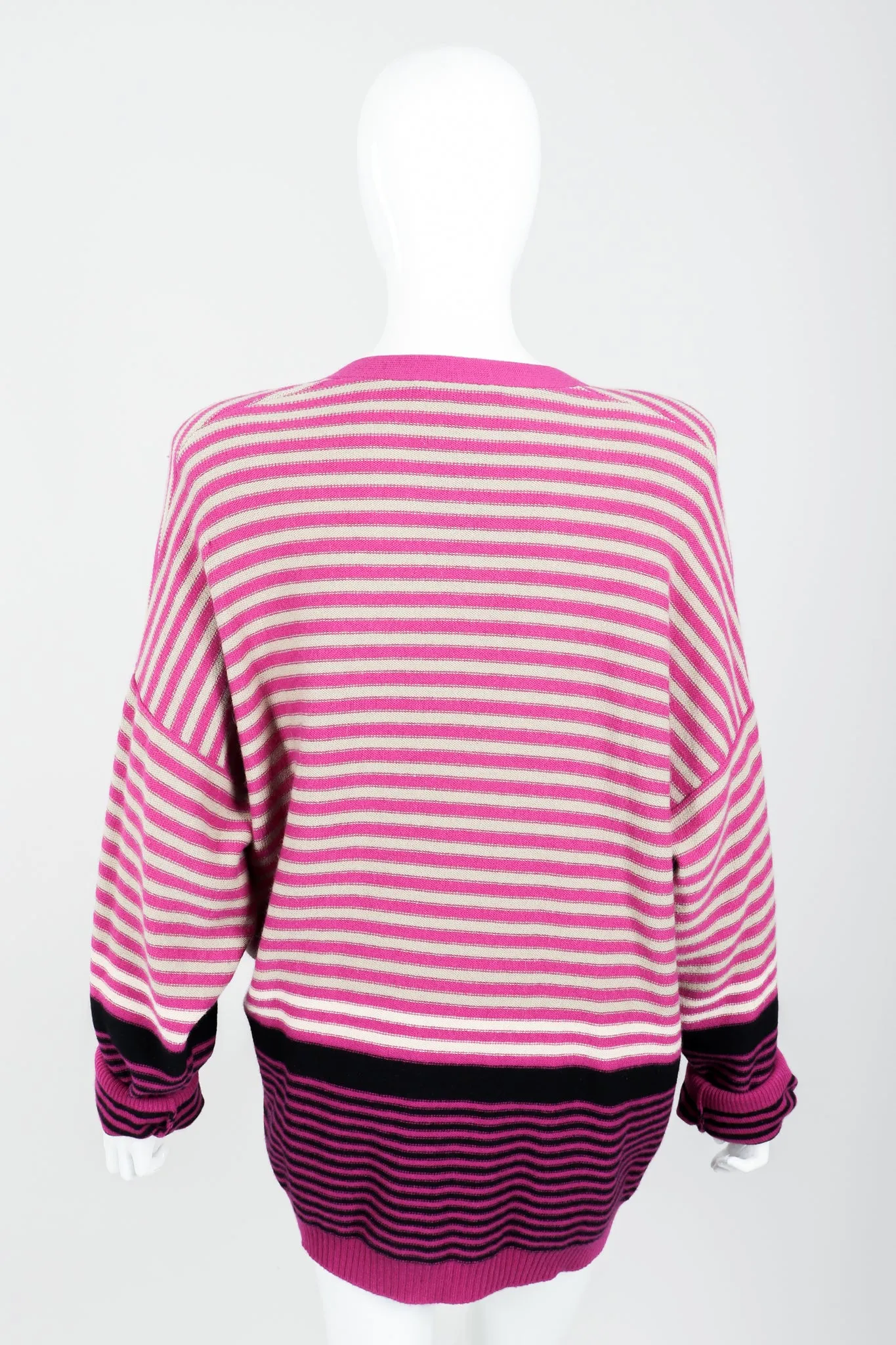 Fuchsia Stripe Boyfriend Cardigan