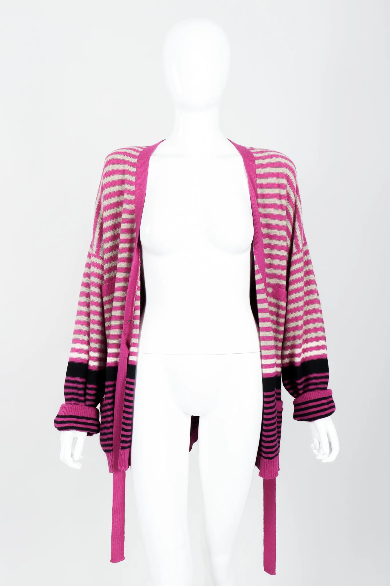 Fuchsia Stripe Boyfriend Cardigan