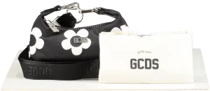 GCDS Black and White Daisy Banana mini neck bag