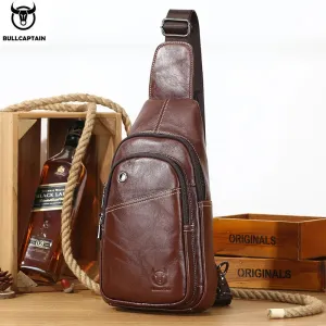 Genuine Leather Men Travel Crossbody Bag