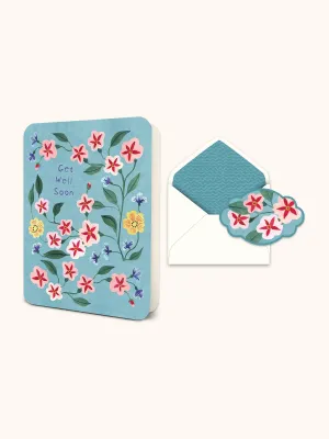 Get Well Soon Floral Deluxe Greeting Card