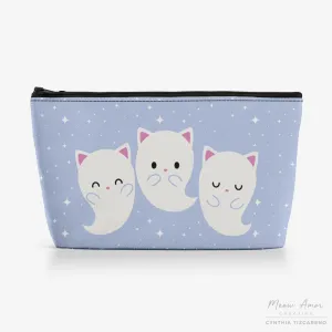 Ghost Cat Canvas Zipper Bag