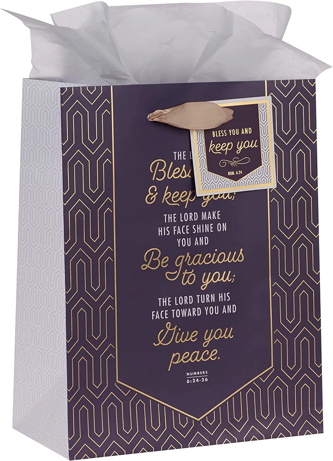 Gift Bag: Bless You And Keep You (Purple, Medium)