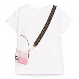 Girls White & Pink T-Shirt