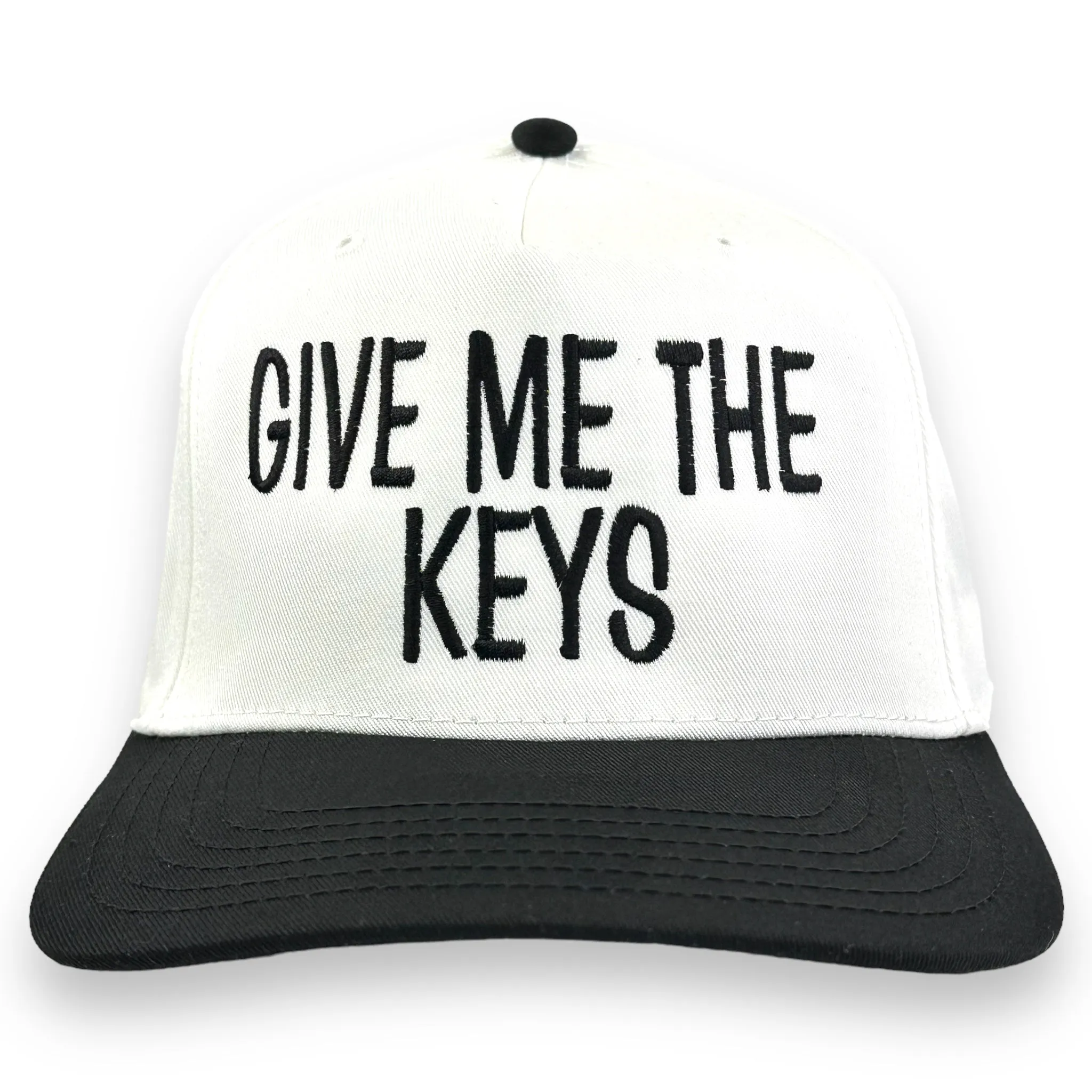 Give me the keys Black brim SnapBack Hat Cap Custom Embroidery