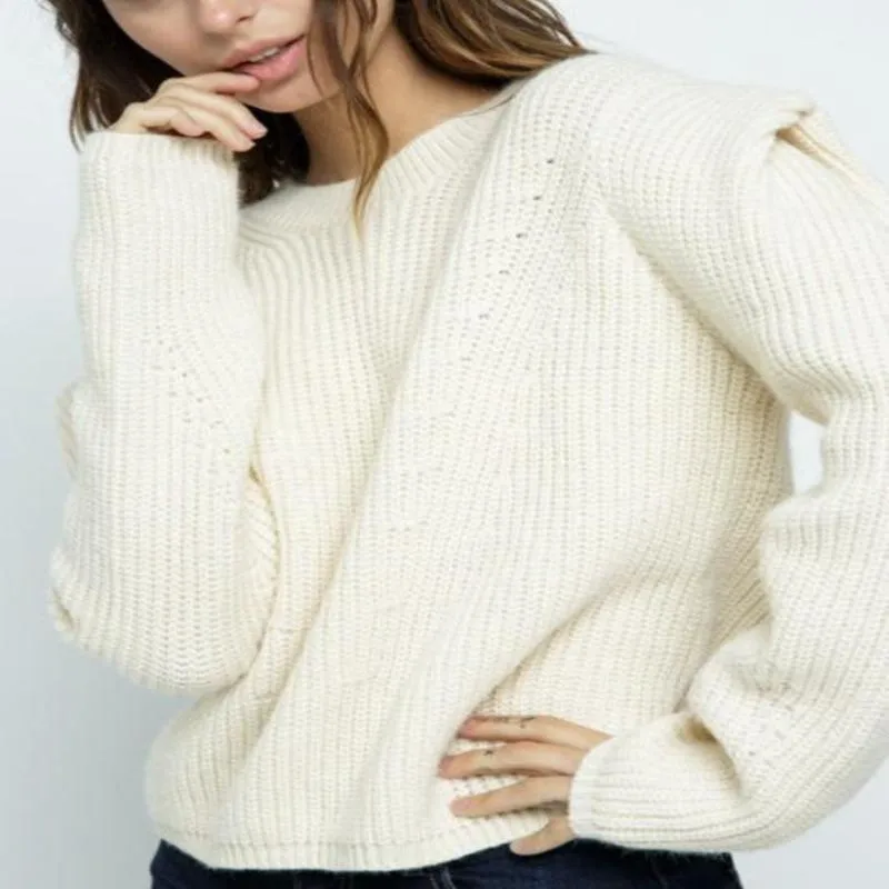 Go Cozy Structured Shoulder Sweater