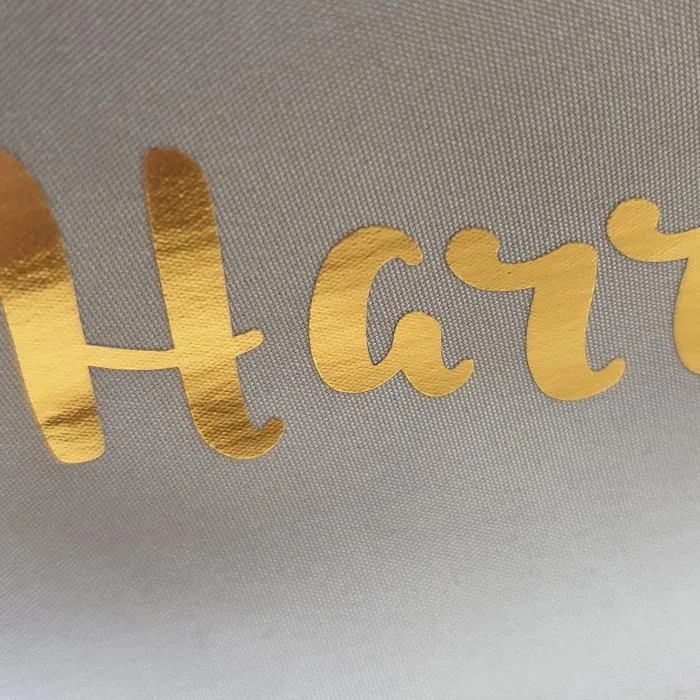 Gold Name Grey Personalised Make Up/Wash Bag