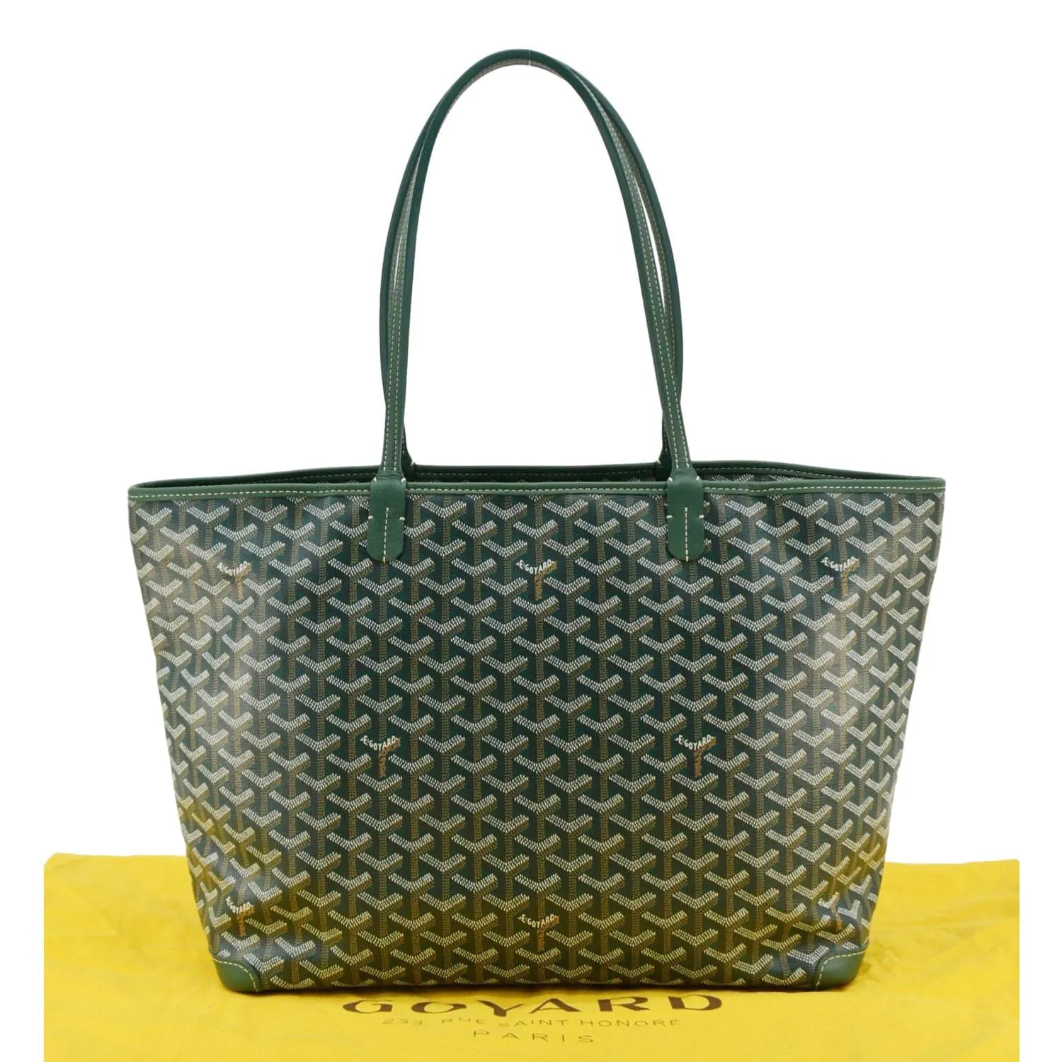 GOYARD Artois MM Canvas Tote Shoulder Bag Green