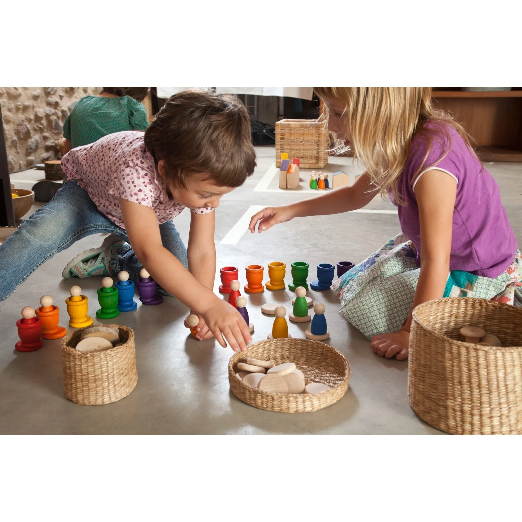 Grapat Nins, Mates, and Coins Set - 6 Rainbow Colours