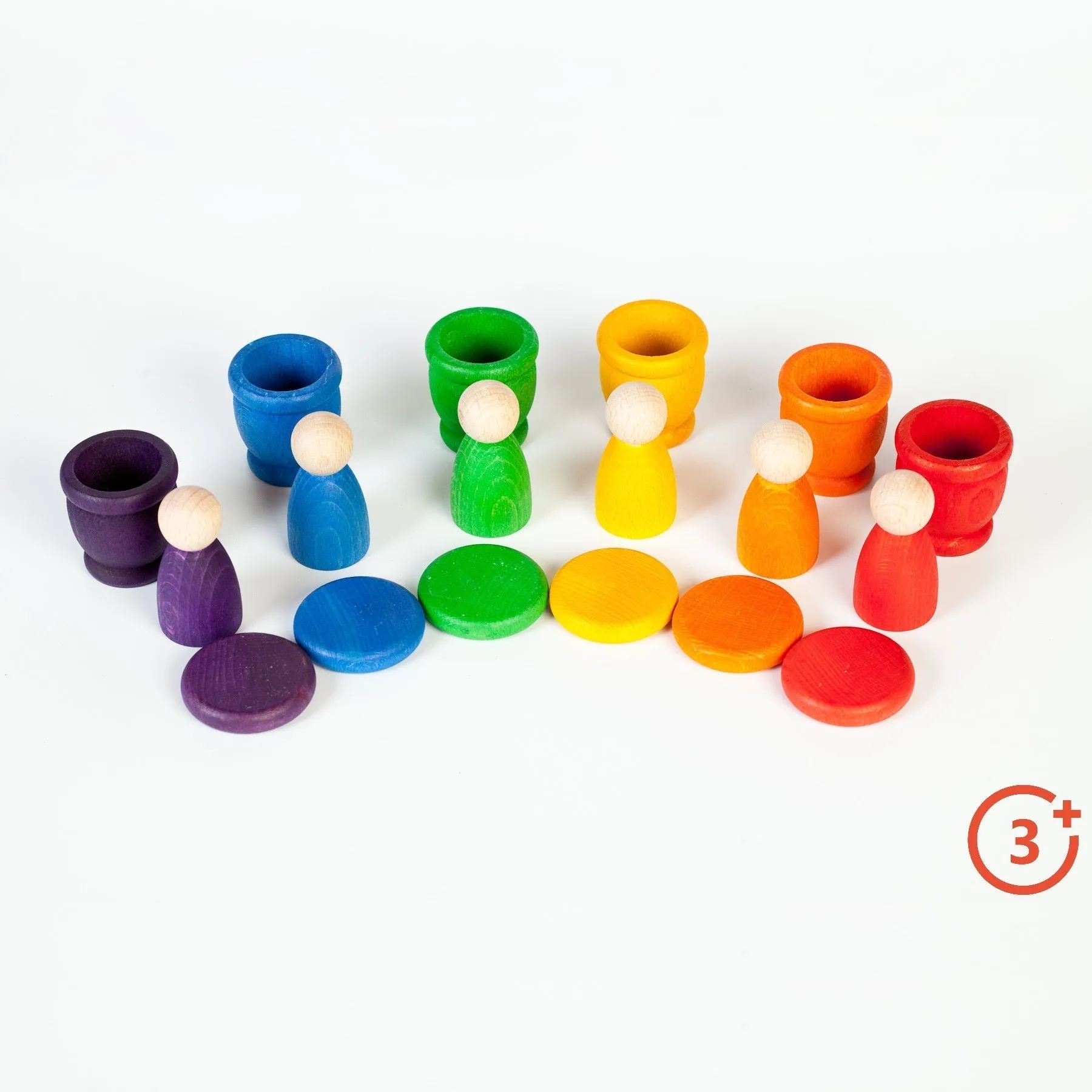 Grapat Nins, Mates, and Coins Set - 6 Rainbow Colours