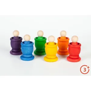 Grapat Nins, Mates, and Coins Set - 6 Rainbow Colours