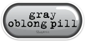 Gray Oblong Pill Die Cut Sticker