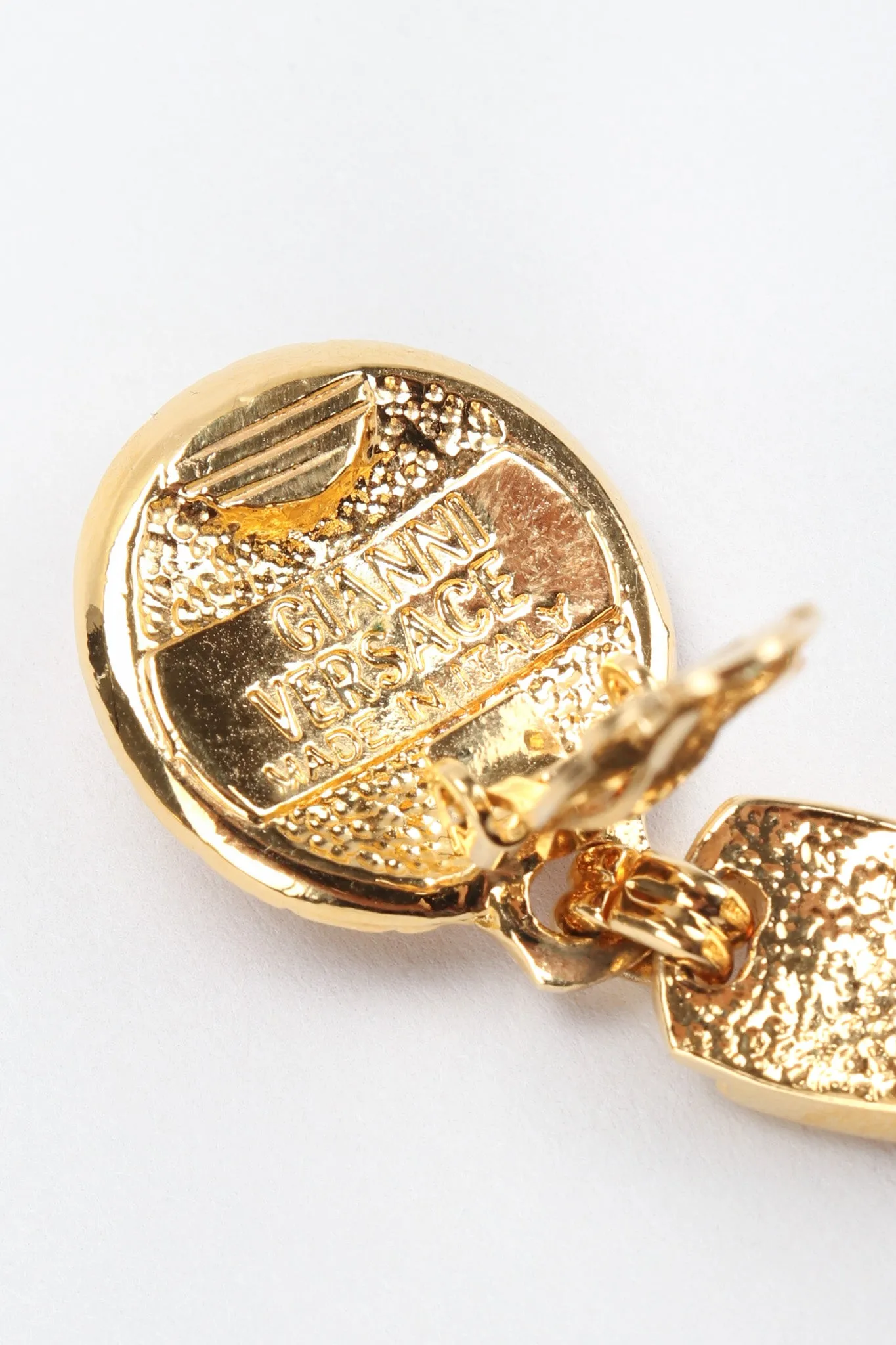 Greek Key Medusa Drop Earrings