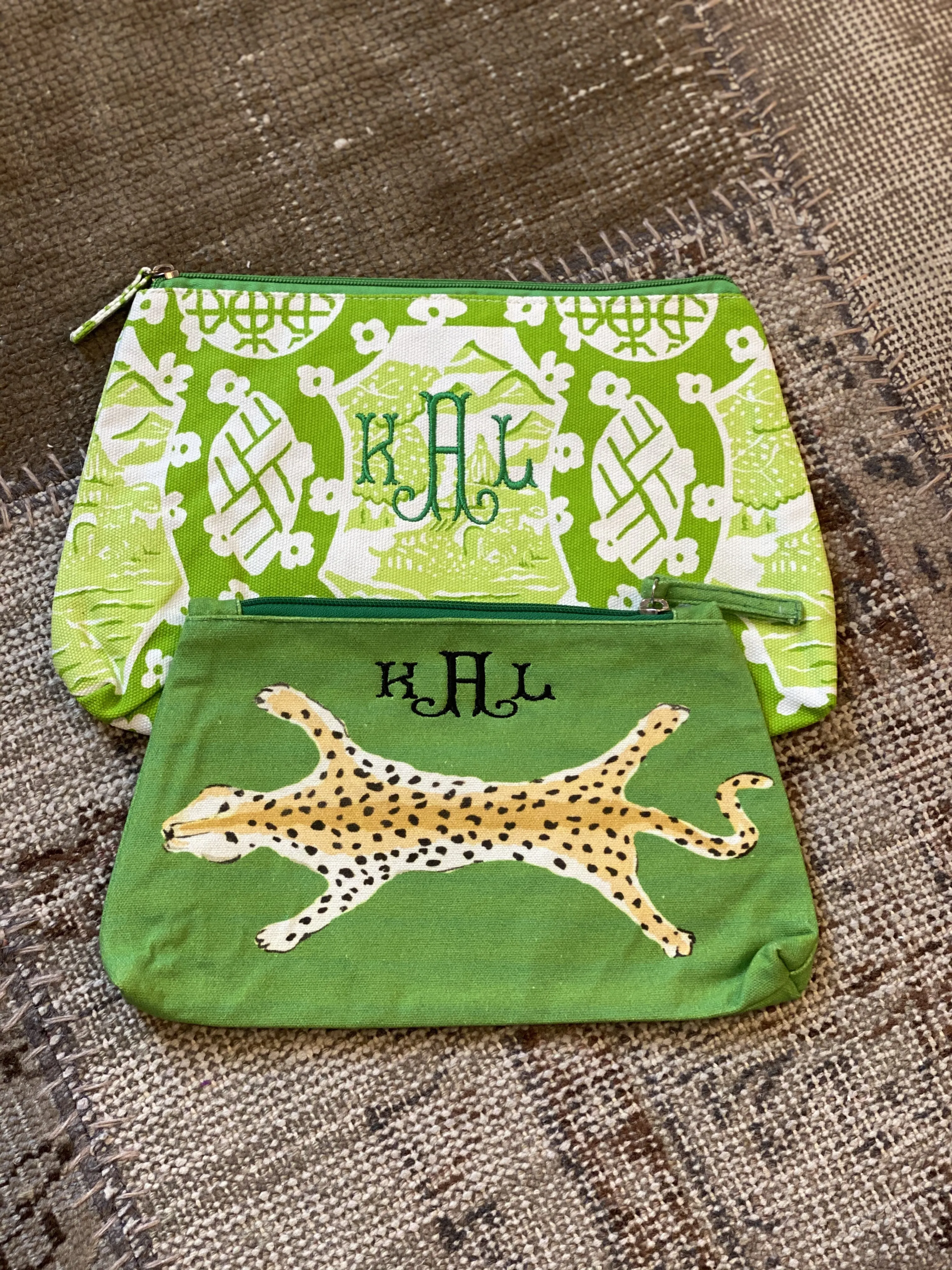 Green Leopard Travel Bag