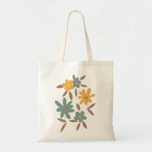 GREEN-YELLOW CHAMOMILE CANVAS BAG