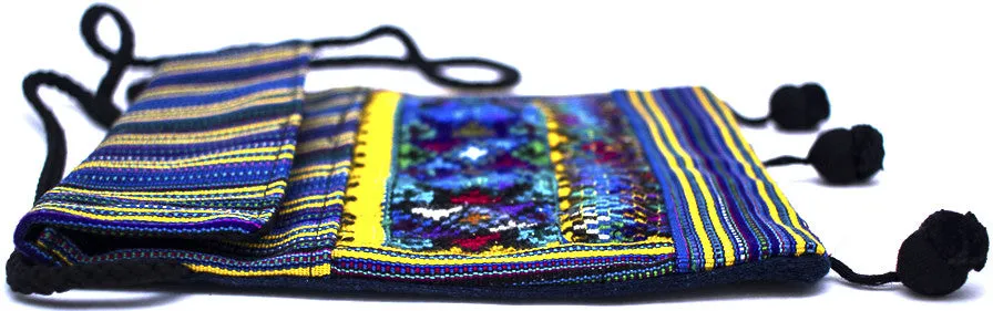 GUATEMALA SHOULDER BAG PASSPORT PURSE  HAND CRAFTED w/ TASSLES GPB002