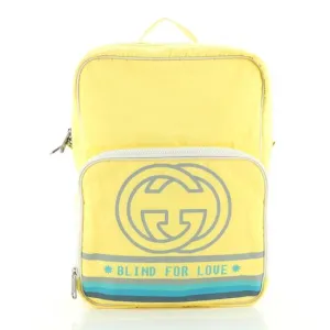Gucci 80's Patch Nylon Backpack in Yellow