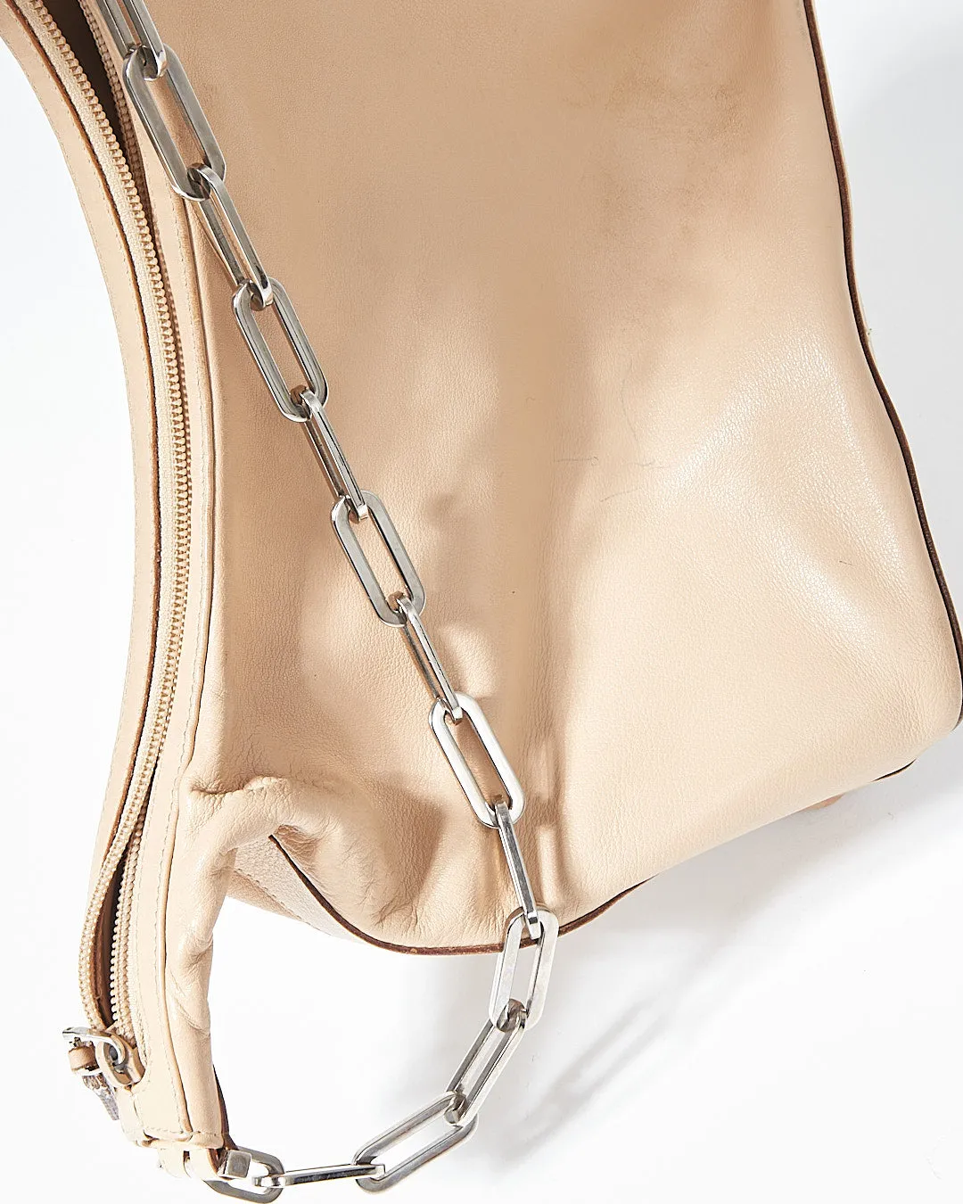 Gucci Beige Vintage Leather Chain Shoulder Bag