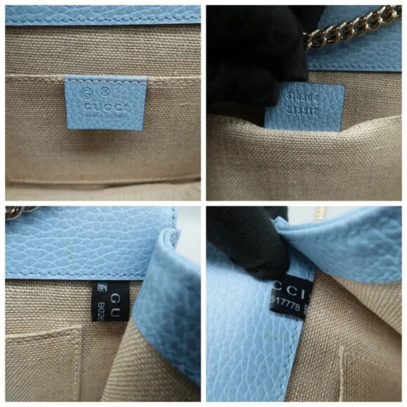 GUCCI Blue Leather Shoulder Bag