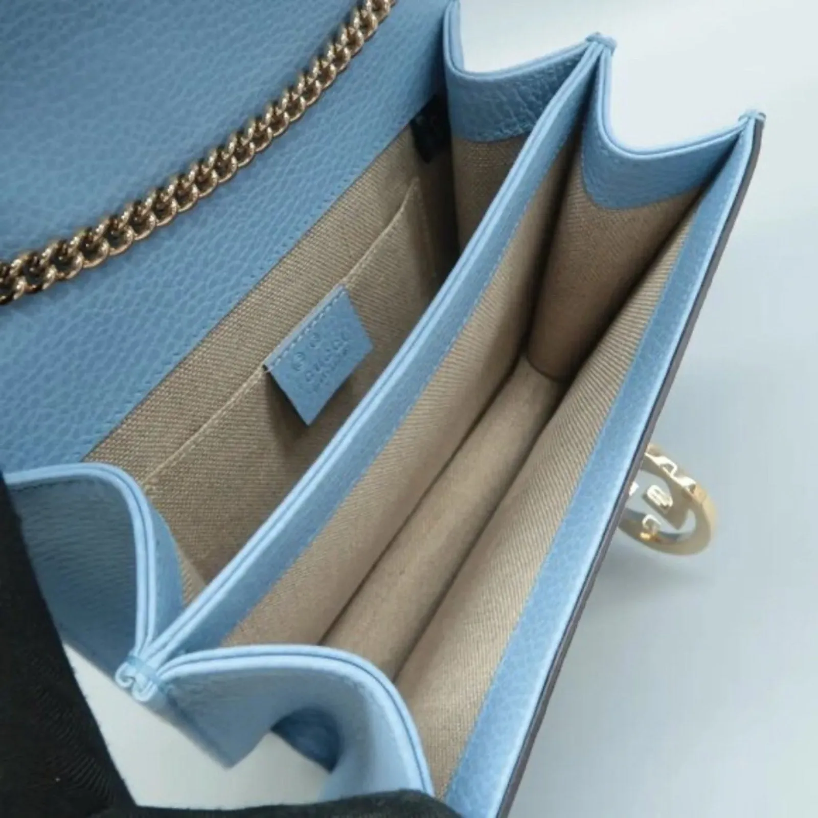 GUCCI Blue Leather Shoulder Bag
