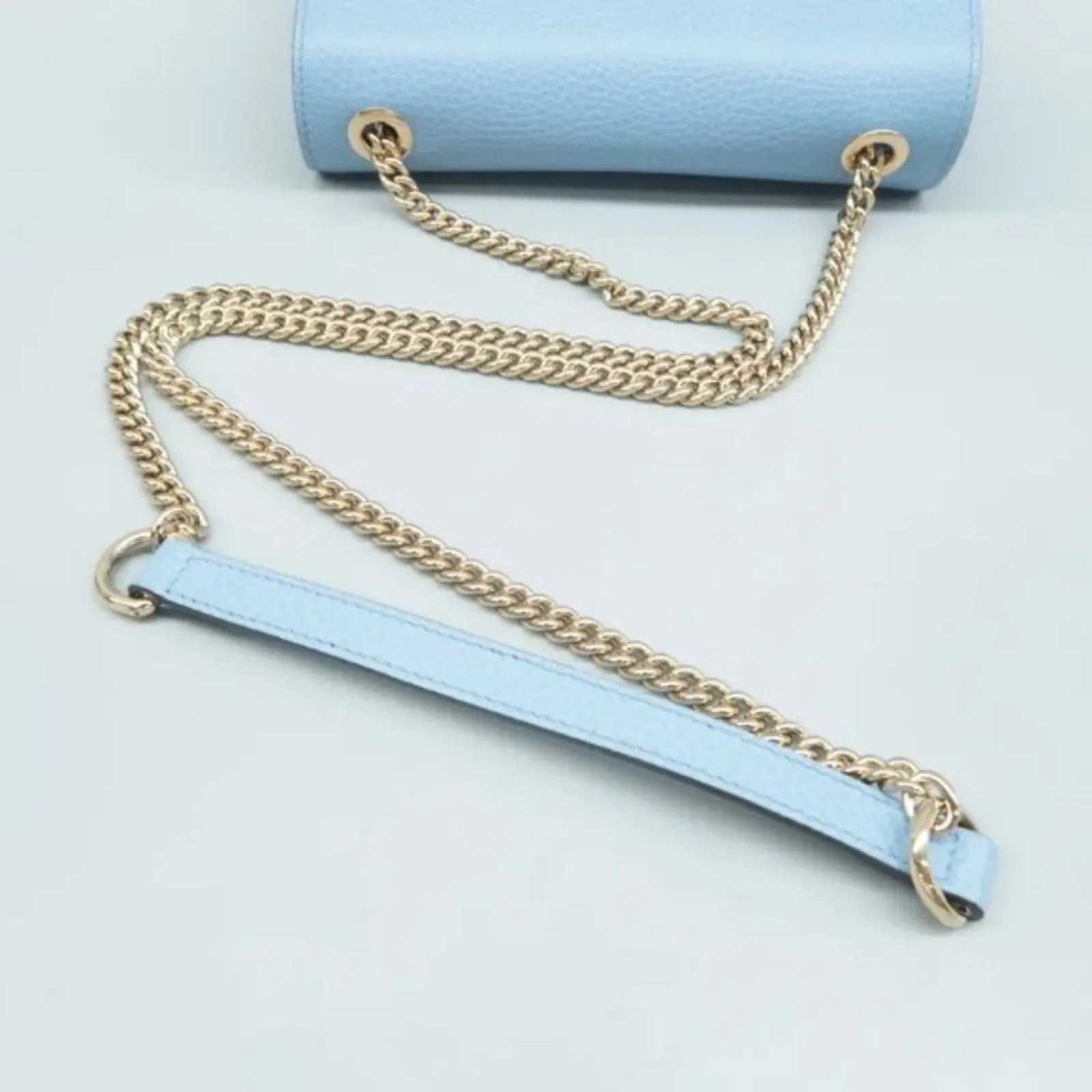 GUCCI Blue Leather Shoulder Bag