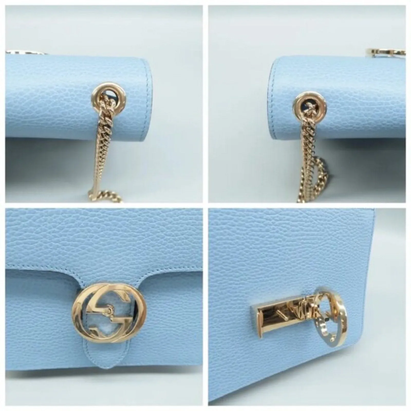 GUCCI Blue Leather Shoulder Bag