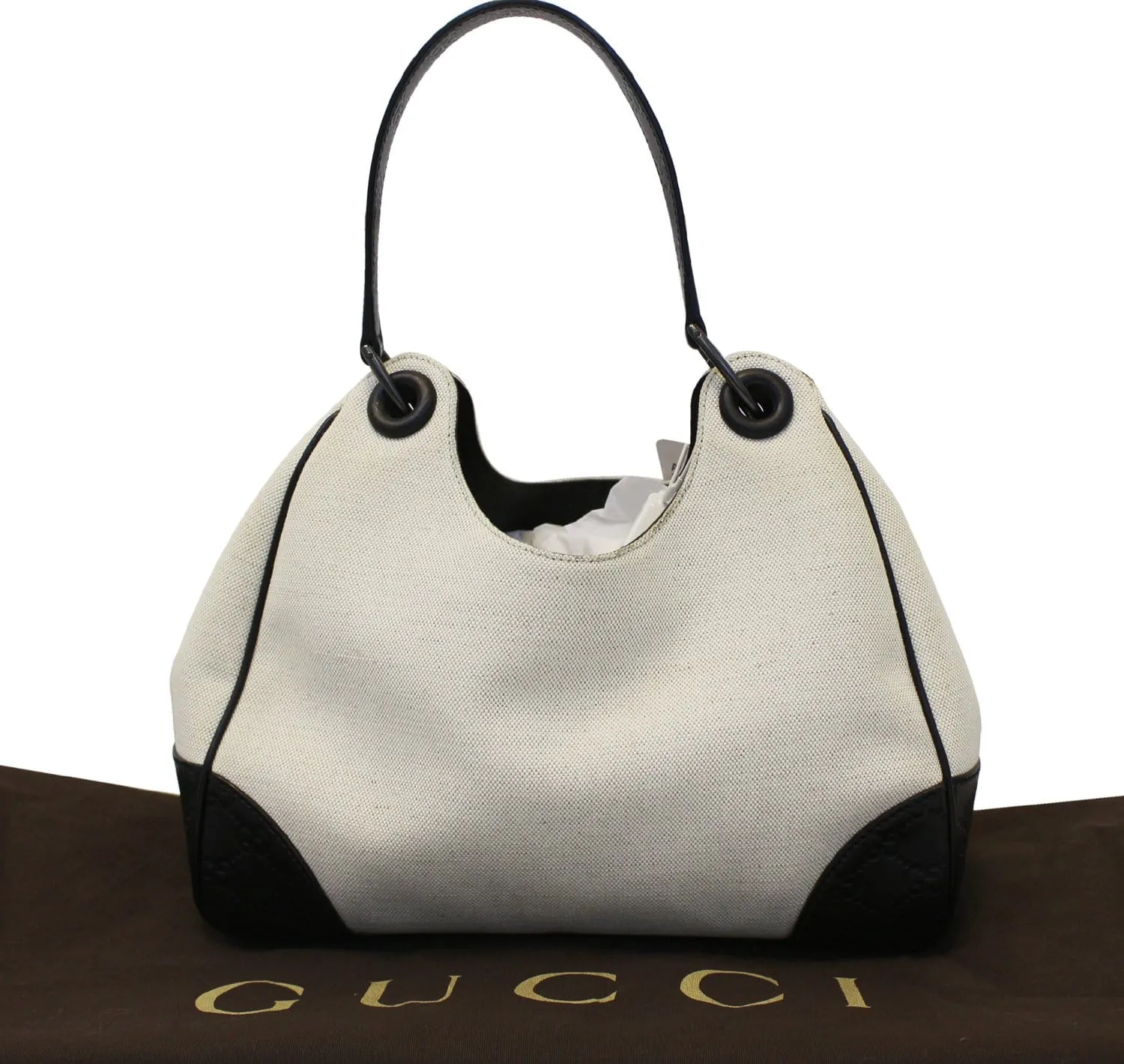 GUCCI Colbert Canvas Shoulder Bag White