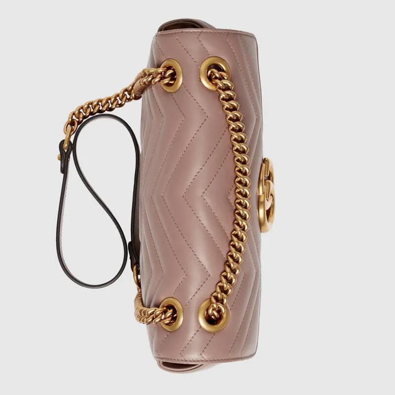 Gucci GG Marmont Matelassé Shoulder Bag in Dusty Pink