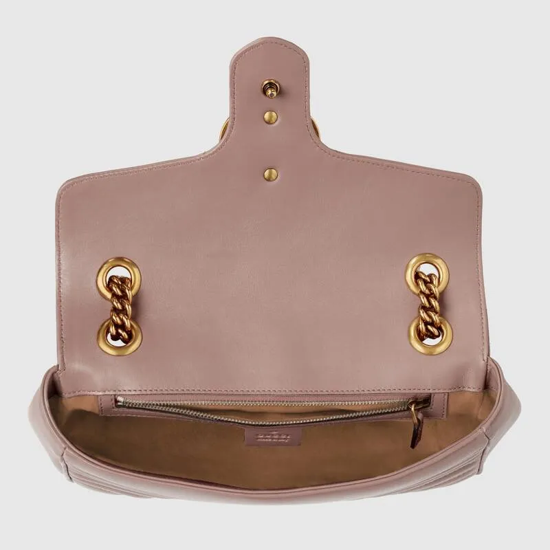 Gucci GG Marmont Matelassé Shoulder Bag in Dusty Pink