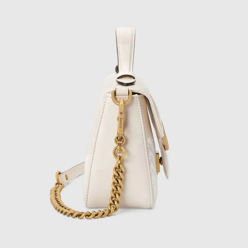 Gucci GG Marmont Mini Top Handle Bag in White