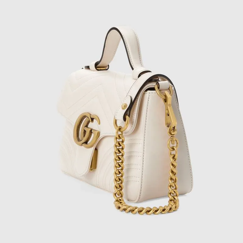 Gucci GG Marmont Mini Top Handle Bag in White