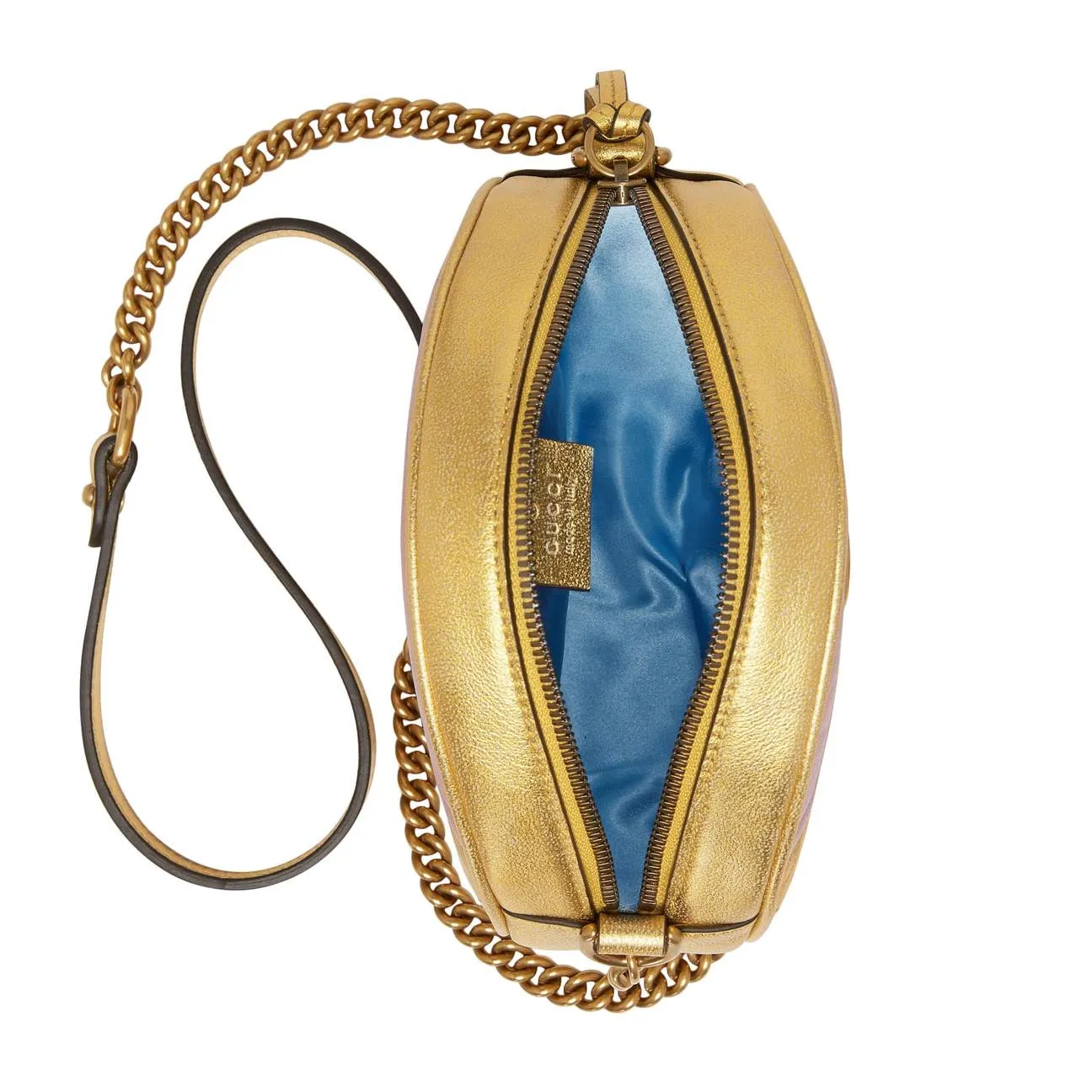 Gucci GG Mini Marmont Round Shoulder Bag in Yellow and Pink