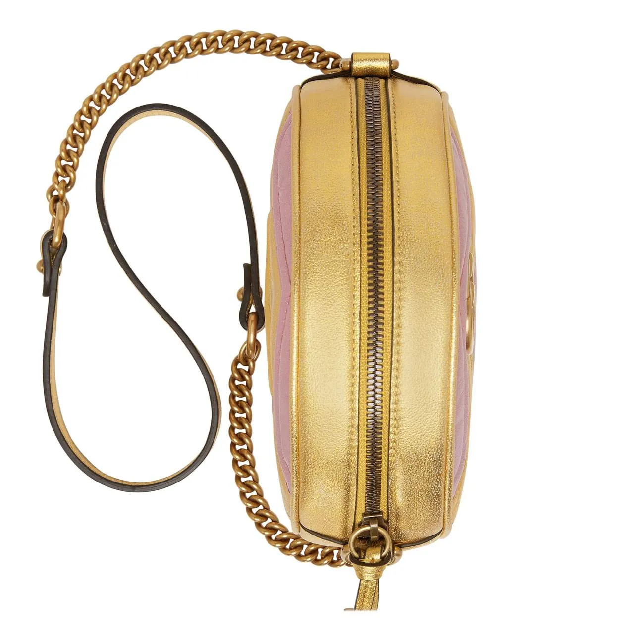 Gucci GG Mini Marmont Round Shoulder Bag in Yellow and Pink