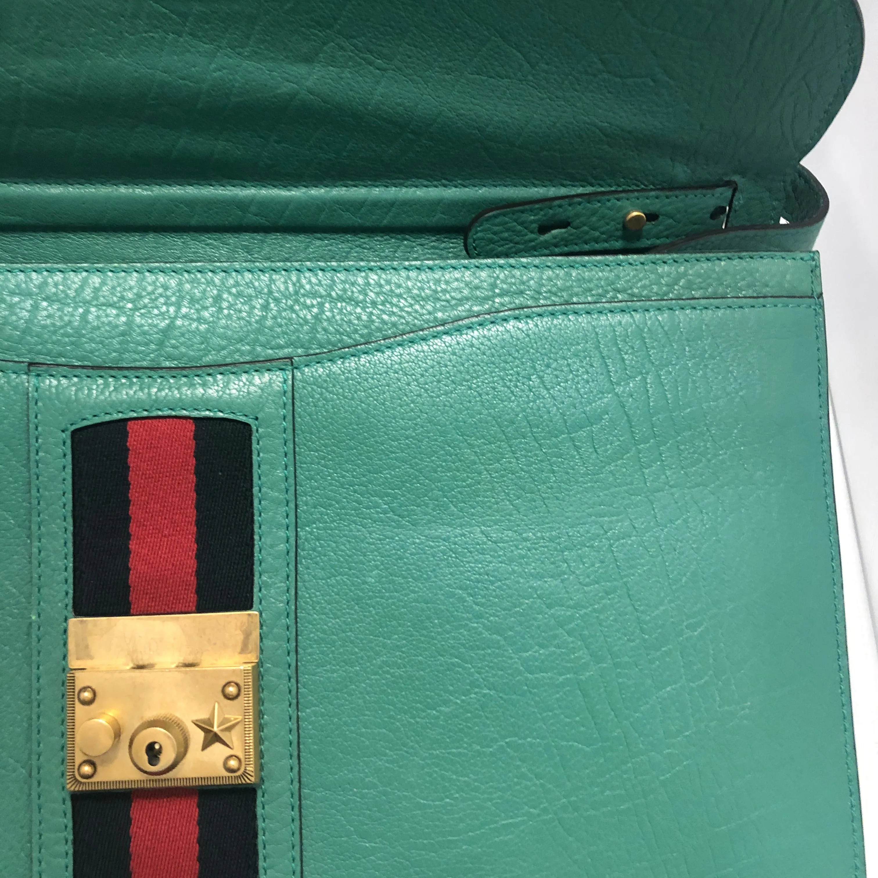 Gucci Messenger Bag with Web in Green