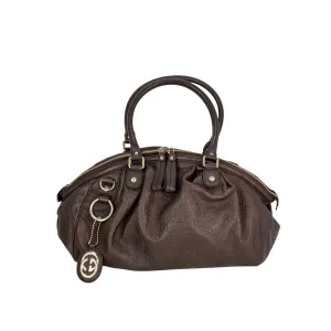 Gucci Sukey Medium Boston Guccissima Brown Leather Shoulder Bag