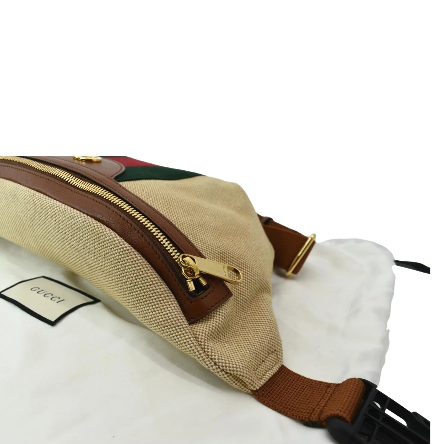 GUCCI Vintage Canvas Belt Bag Beige 575082