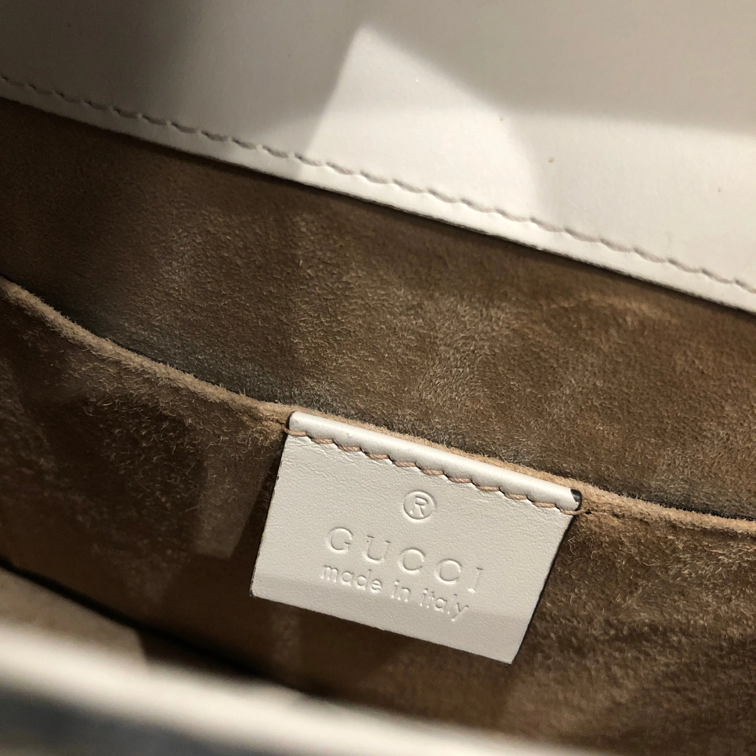 Gucci White Leather Small Sylvie Shoulder Bag Sku# 82794