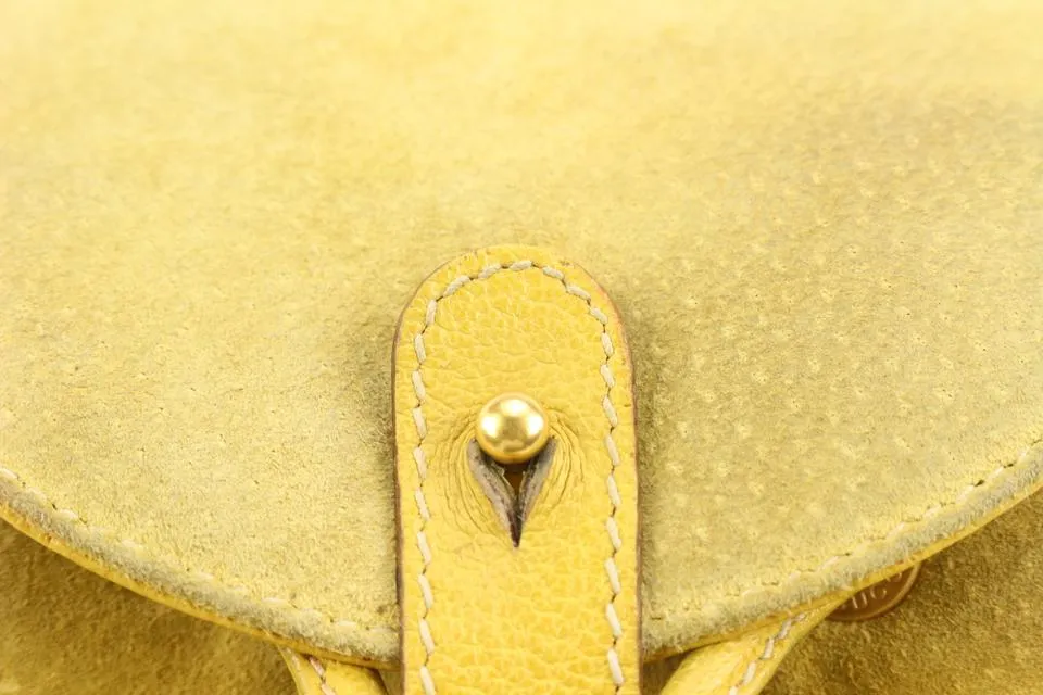 Gucci Yellow Suede Mini Bamboo Backpack 54gz421s