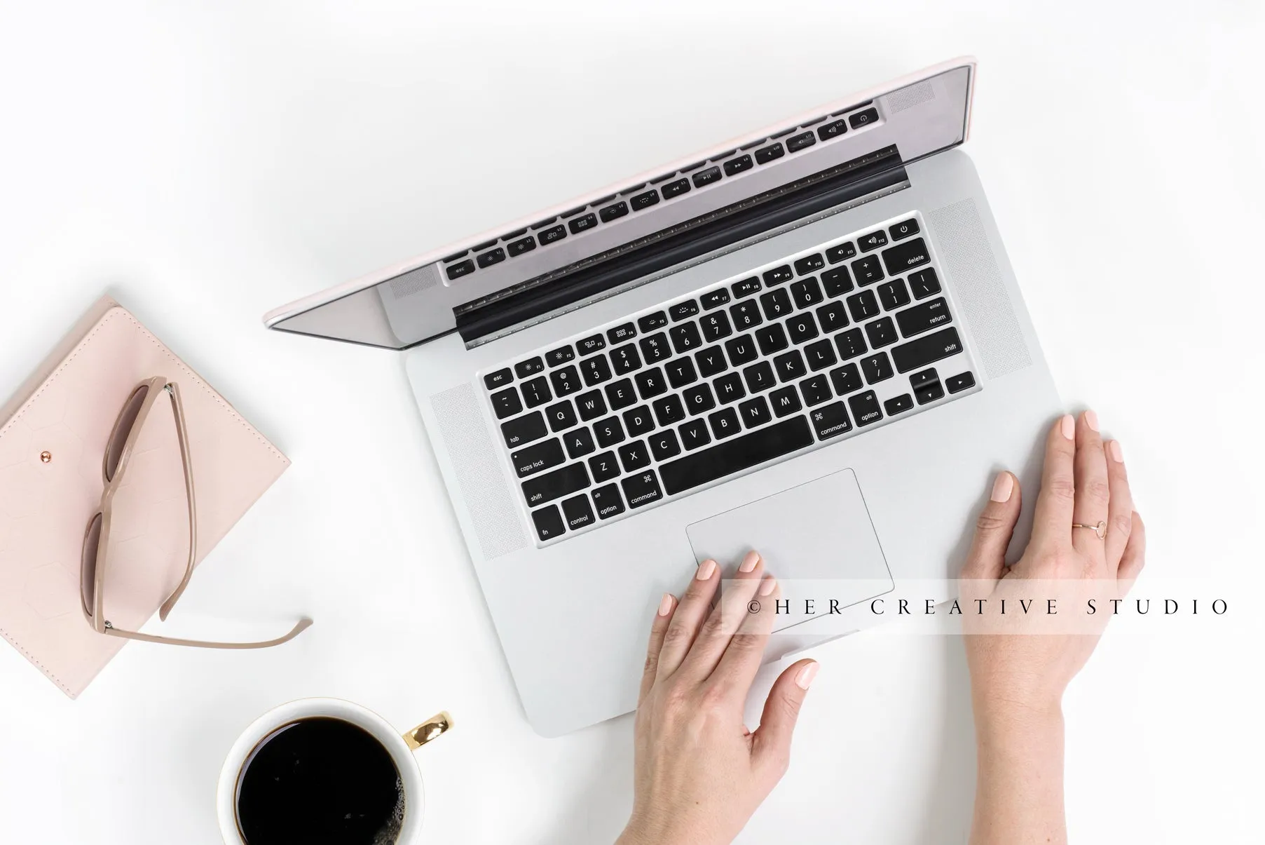 Hands with Laptop Styled Image