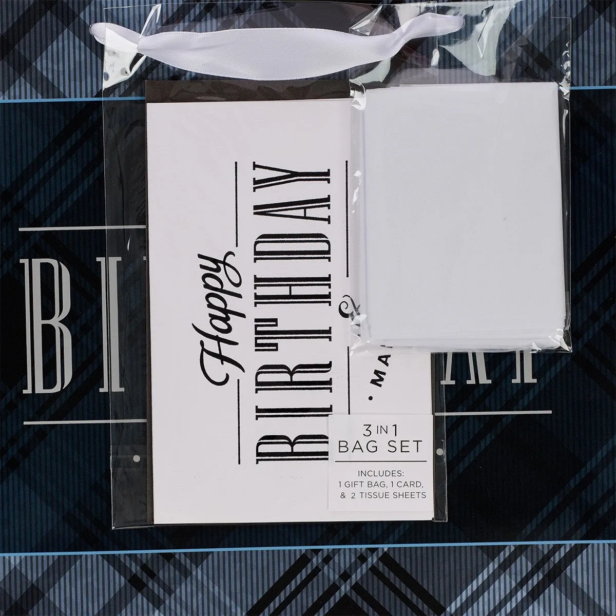 Happy Birthday Gift Bag with Tissue and Card Set