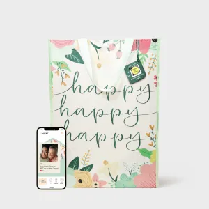Happy Happy | Extra-Large | Reusable Gift Bag   QR Greeting Card