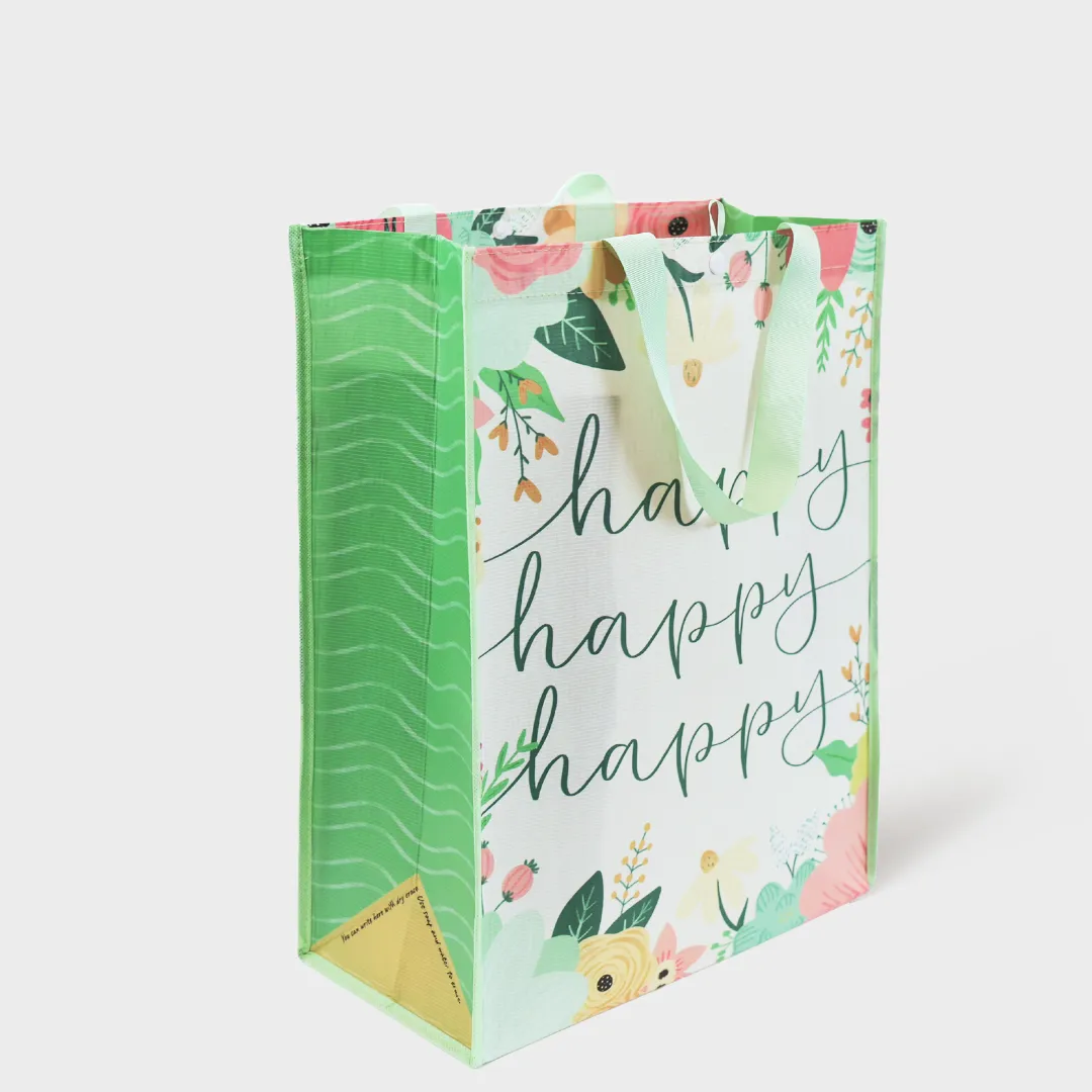 Happy Happy | Extra-Large | Reusable Gift Bag   QR Greeting Card