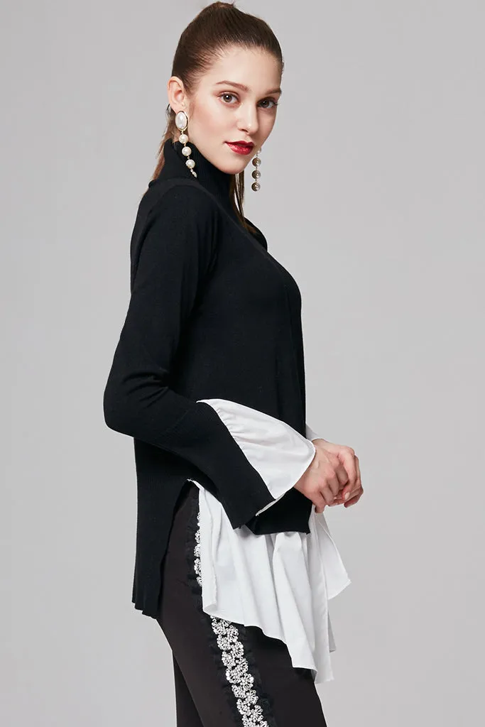 Helen Ruffle-Trimmed Knit Top